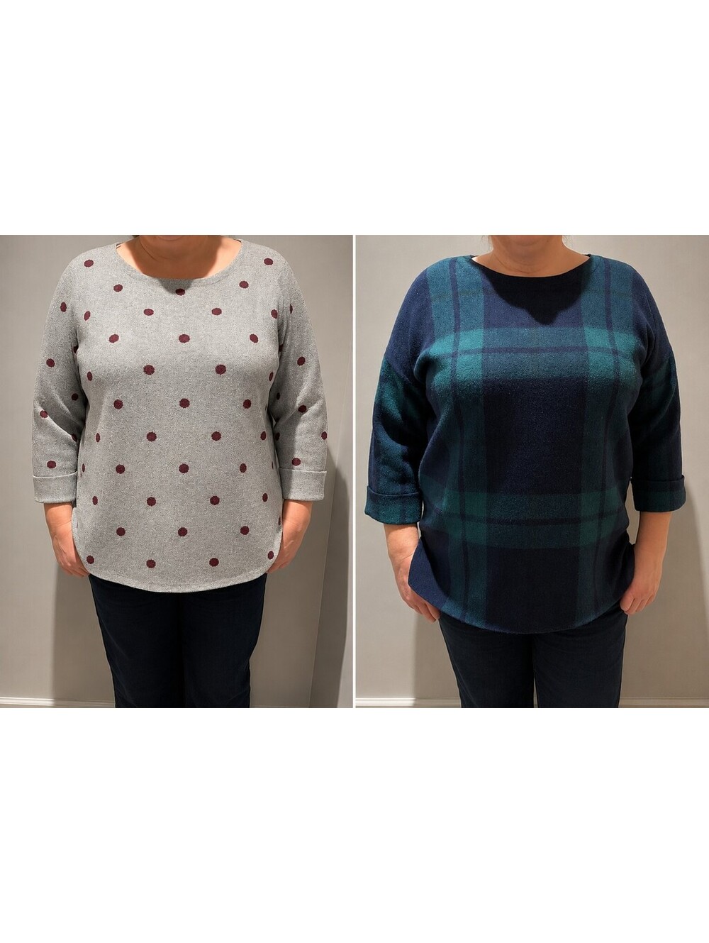 Women's Sweater Lot of 2 Polka Dot & Plaid Sz 2X